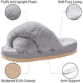thumbnail image 6 of Women's Soft Plush Lightweight House Slippers Fuzzy Cross Band Slip on Open Toe Cozy Indoor Outdoor Slippers, 6 of 7