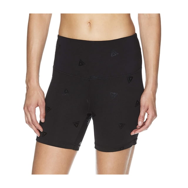 Reebok Shorts de Compression Athlétiques Ajustés Taille Haute pour Femmes, Noir, Grand