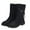 Black, variant on Fesfesfes Fuax-Leather Boots For Women And Winter New Woolen Yarn Snow Back Strap Plus Size Women Boots 36(US:5.5)