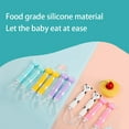 thumbnail image 5 of 2Pcs Cartoon Baby Training Spoons Toddlers Soft Silicone Elbow Straight Head Self-Feeding Utensils, 5 of 6