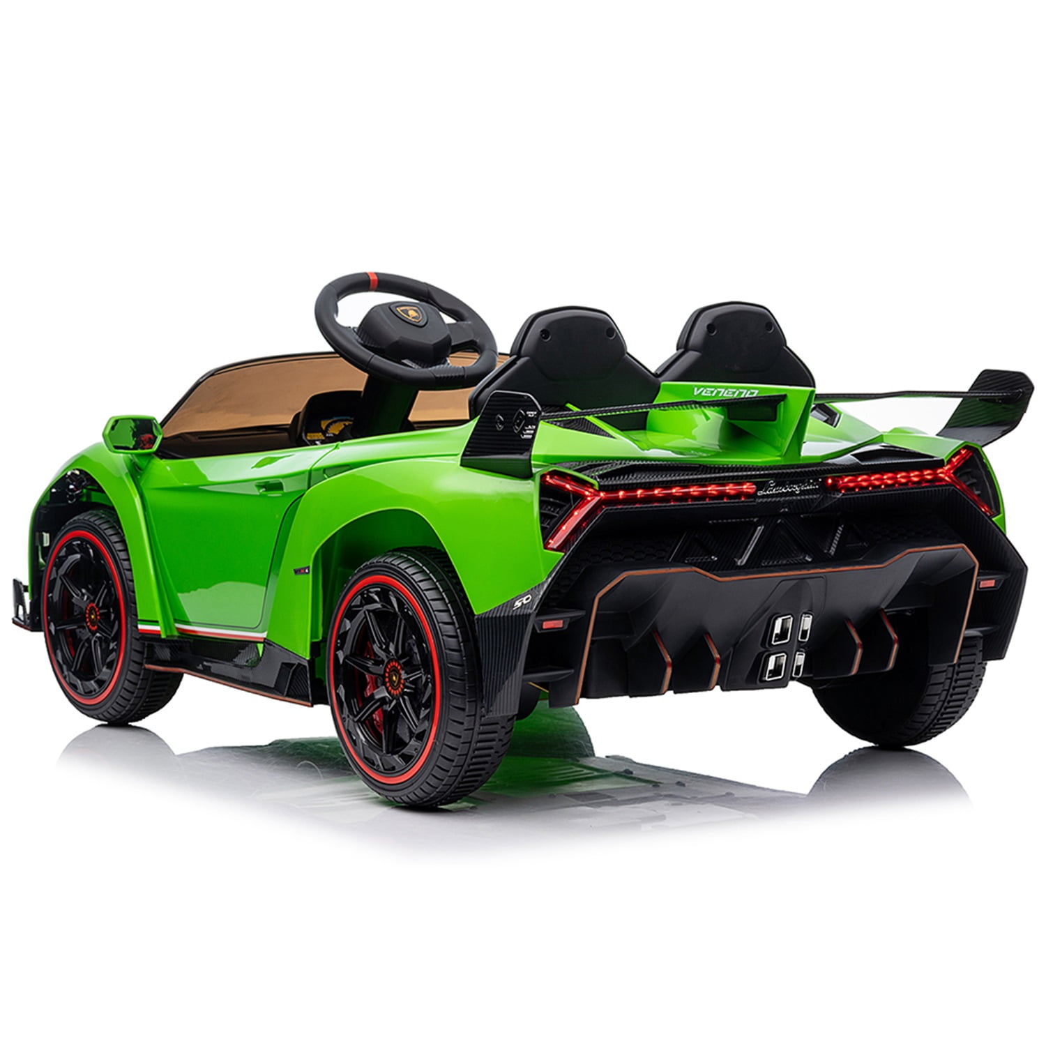 CIPACHO Licensed Lamborghini Poison Small Dual Drive 12V Powered Ride Ons Sports Car with 2.4G Remote Control, Green