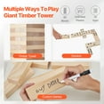 thumbnail image 2 of VEVOR Tumbling Timber Toy, 60 Blocks Giant Tumble Tower Blocks Game, Pine Wood Tumbling Tower Game with Carry Bag and Scoreboard, Wooden Stacking Game, Tumble Tower Family Games for Indoor/Outdoor, 2 of 8
