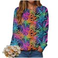 thumbnail image 2 of Halloween Sweatshirt for Women Hoodless Sweatshirt for Casual Wear with Round Neck Layer Comfort and Subtle in Autumn Winter Fashion Blue S, 2 of 4