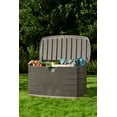 Rubbermaid Outdoor Medium Deck Box with Seat, Green, 73 Gallon