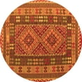 thumbnail image 1 of Ahgly Company Indoor Round Oriental Orange Traditional Area Rugs, 4' Round, 1 of 1