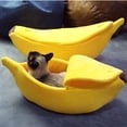 thumbnail image 6 of Creative Banana Shape Dog Cave, Warm Cat Cave, Dog Bed, Cat Basket, Dog Basket, Insulation Dog Blanket For Indoor Outdoor Winter Festival, House Nest, Yellow, 6 of 8