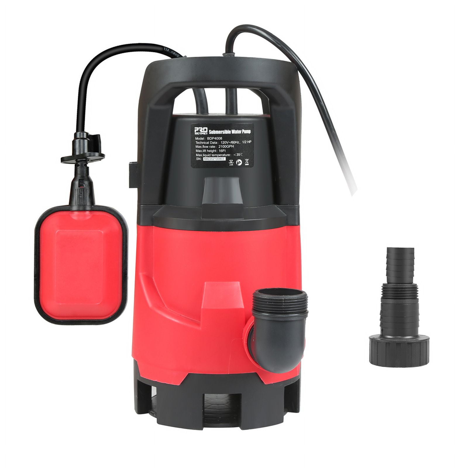 Sump Pump ,1HP Submersible Electric Water Pump with 3700GPH Automatic Float Switch for Pool Draining Hot Tub Flood Drain and Irrigation