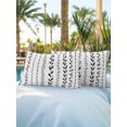 thumbnail image 6 of Outdoor Pillows Waterproof, Modern Minimalist Art Bedding Throw Pillows with Insert for Couch Sofa Bed, Rustic Leaf Stripes Simple Black 12x20 Inch Pillowcases Decorative Patio Pillow Set of 2, 6 of 8