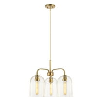 SAFAVIEH Romeyn 3-Light LED Gold Glass Pendant Light with Clear Glass Shade