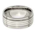 thumbnail image 6 of Edward Mirell Titanium With 925 Sterling Silver Inlay Beveled Edge 9mm Band Size: 11; for Adults and Teens; for Women and Men, 6 of 8