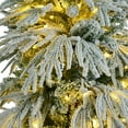 thumbnail image 3 of Kadyn 6FT Artificial Christmas Tree with 300 Multi-Color LED Lights, 8 Flashing Modes and 790 Snow Branch Tips, Xmas Tree for Home, Green, White, 3 of 7