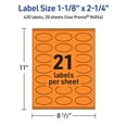 thumbnail image 6 of Avery Printable Oval Labels, Bright Orange, 1-1/8" x 2-1/4", 420ct, 6 of 11