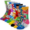 thumbnail image 4 of ODD SOX Big Kids 8-Pack Food-Themed Crew Socks Set, Colorful Snack Designs, Ages 7–10, Soft and Comfortable Gift, 4 of 5