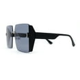 thumbnail image 3 of Womens Rimless Side Glitter Trim Oversize 90s Butterfly Sunglasses Black Silver, 3 of 4