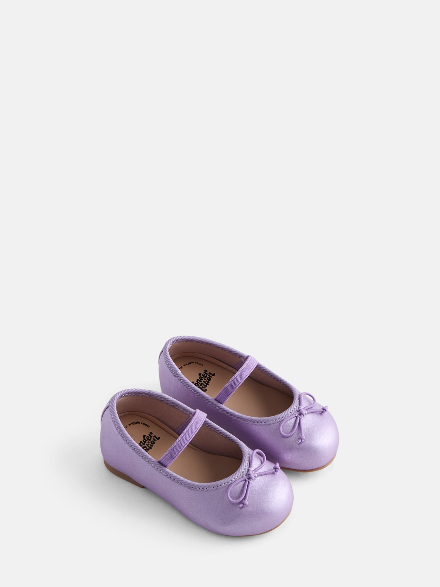 Wonder Nation Baby Girls Bow Ballet Dress Shoes