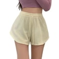 thumbnail image 3 of Women Waffle Shorts Summer Loose Casual Large Size Wide Leg Sports Hot Pants, 3 of 10