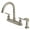Nickel, variant on Kingston Brass FB7791CMLSP Manhattan Double-Handle 8" Centerset Kitchen Faucet with Side Sprayer, Polished Chrome