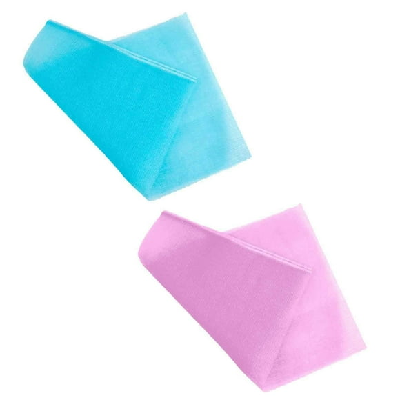 2pcs Exfoliating Washcloth Net Sponge, African Wash Net, Body Shower Cleaning Sponges Wash Cloth Towel Body for Remove Dead Skin (Blue+pink)