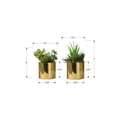 thumbnail image 4 of Indoor Plants Artificial Plant, 7" Tall, Succulent, Indoor, Faux, Fake, Table, Greenery, Potted, Set Of 2, Decorative, Green Plants, Glossy Gold Pots,Artificial Flowers, 4 of 4