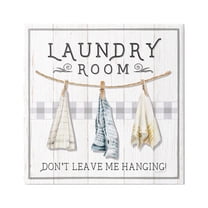 Stupell Industries Laundry Room Hanging Towels Typography Painting Gallery Wrapped Canvas Art Print Wall Art, 36 x 36