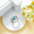 thumbnail image 2 of APIPEE 925 Sterling Silver Natural Turquoise Moonstone Rings for Women Water droplet Flower Ring Vintage Elegant Jewelry With White Gift Box, 2 of 6