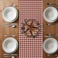 thumbnail image 6 of Star Plaid Table Runner - 120 Inch Long, Kitchen Dining Table Runner Dresser Scarves, Vintage American Country Berry Red Brown Farmhouse Decor for Coffee Tables Wedding Party Banquet, 6 of 8