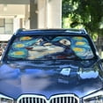 thumbnail image 4 of WOBOGO Oil Painting Styles Husky Car Windshield Sunshades Autopilot Lightweight Accordion Sun Visor 55×27.6in, 4 of 8