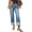 Medium, variant on Womens High Waisted Straight Leg Jeans Rolled Hem Pockets Stretchy Denim Button Fly Durable Everyday Wearable Comfort
