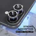 thumbnail image 5 of 1 set of Bling Diamond Camera Lens Protector for iPhone 16 Plus, HD Clear Tempered Glass Metal Camera Lens Protection Cover, Case Friendly, Scratch Proof for iPhone 16 Plus, Black, 5 of 5