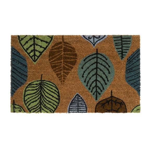 Ninamar Door Mat Colorful Leaves - Natural Coir - 29.5 x 17.5 inch