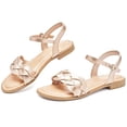 thumbnail image 2 of Women's Flat Slide Sandals Adjustable Ankle Strap Cross-strap Summer., 2 of 7