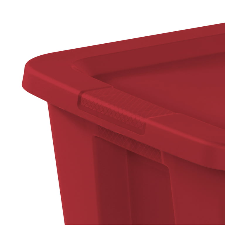 Sterilite 18 Gallon Tote Box Plastic, Infra Red, Set of 8