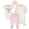 Gerber Size 0-3M 4-Piece Princess Take Me Home Set in Pink/Ivory