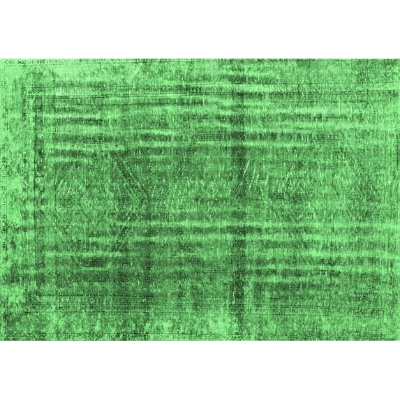 Ahgly Company Indoor Rectangle Persian Emerald Green Traditional Area Rugs, 4' x 6'