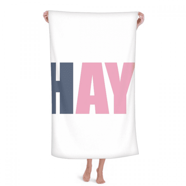HAY Quote Black Encourage Positive Hello Hand Towel Bath Facecloth Soft Cotton Washcloth