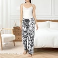 thumbnail image 4 of Kdxio Women's Comfy Stretch Monochrome Botanical Illustration Print Drawstring Pajama Pants-Medium, 4 of 5