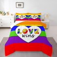 thumbnail image 2 of Manfei Cartoon Love Heart Bedding Comforter Set for Teen, Colorful Rainbow Twin Comforter Sets, Stripes Geometric Bedding Set, Microfiber Bedroom Decor, 2 Pieces, 2 of 8