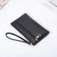 thumbnail image 5 of Bolso de mujer, color liso, con doble cremallera, tipo cartera para teléfono móvil, tipo clutch largo, 5 of 5