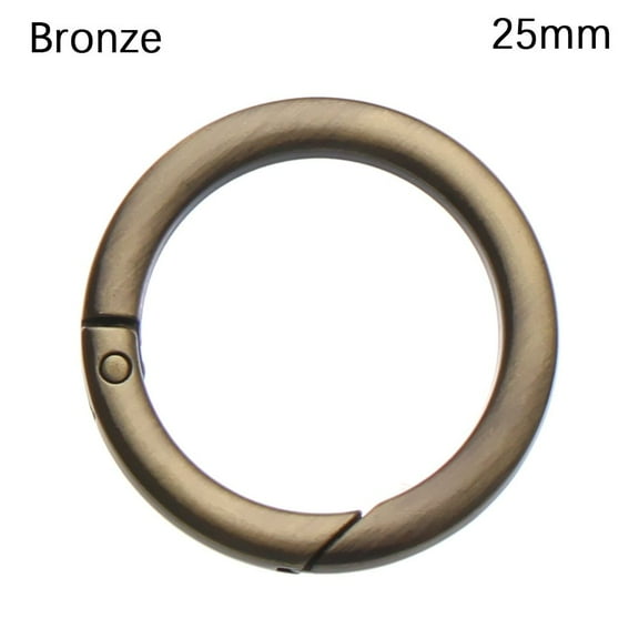 1pc 19/25/32/38mm Plated Gate Round Push Trigger Spring O-Ring Buckles Snap Clasp Clip Carabiner Purses Handbags Bag Belt Buckle BRONZE 25MM