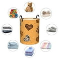 thumbnail image 4 of ZICANCN Laundry Basket Organizer, Leopard Print Heart Dog Paw Collapsible Hamper for Bathroom Bedroom Laundry Room, Small Size, 4 of 7