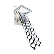 INTSUPERMAI Folding Ladder Loft Stairs Ceiling Mounted Attic Ladder Black Carbon Steel