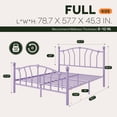 thumbnail image 3 of Einfach Full Bed Frame, Metal Platform Bed with Heart-Shaped Headboard and Footboard, 12.6'' Under-Bed Storage Space, No Box Spring Needed, Purple, 3 of 10