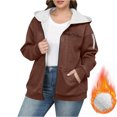 thumbnail image 4 of Women's Plus Size Trench Coat Hooded Multi Pocket Long Sleeve Casual, 4 of 5