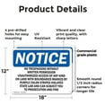 thumbnail image 2 of (2 Pack) No Trespassing Without Written Permission OSHA Notice Sign 18 Inch X 12 Inch Plastic Sign, Weather Resistant, UV Protected for Workplace, Business, and Construction Site, Made, 2 of 8