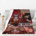 thumbnail image 2 of Kali Actress Uchis Flannel Blanket Air Conditioning Blanket Nap Blanket Sofa Throw Blanket Throw Blankets 40"X30", 2 of 6