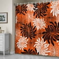 thumbnail image 5 of Orange Black Floral Shower Curtain, Vintage White Black Flower Orange Waterproof Shower Curtain Set with 12 Hooks Lightweight Bath Curtains Fabric Bathroom Decor 36x72 Inches, 5 of 9