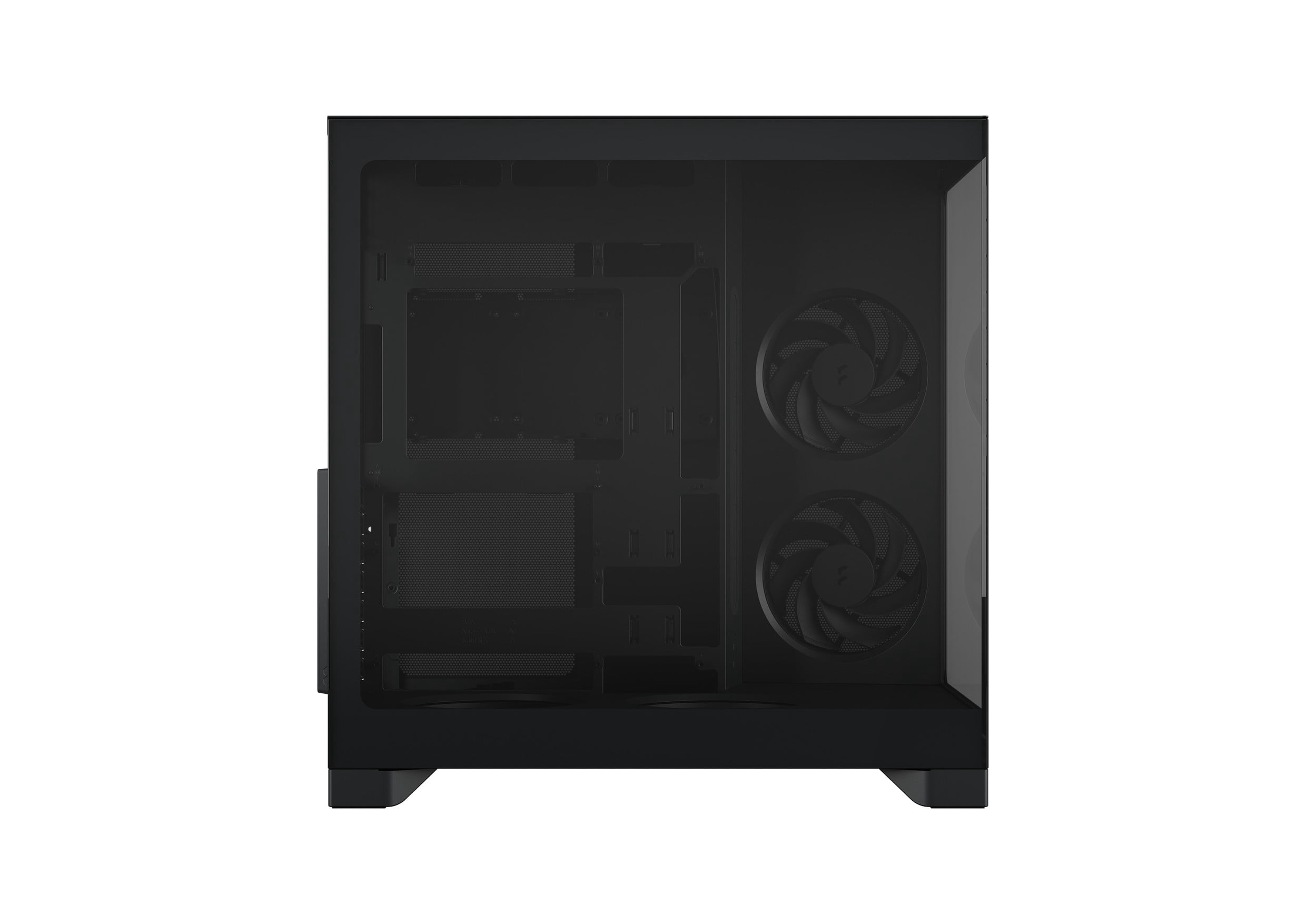 Pop 2 Vision Panoramic Glass Black E-ATX Dual-Chamber PC Gaming Case with Front and Side TG Panels Mid Tower PC Case