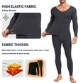 thumbnail image 4 of Lalamelon Men's Thermal Underwear Sets Fleece Lined Base Layer V Neck Long Johns Top Bottom Set, 4 of 6