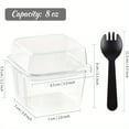thumbnail image 4 of 40 Pcs 8 oz Plastic Dessert Cups Set with 40pcs Plastic Dessert Cups, 40pcs Lids and 40pcs Sporks, Clear Square Cake Cups Dessert Containers for Pudding Parfait Fruit Yogurt and Shortcake, 4 of 7
