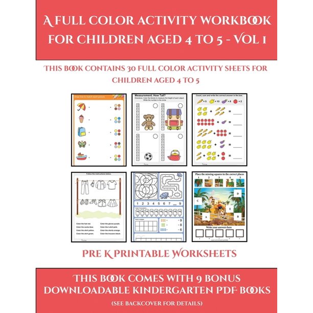 Pre K Printable Worksheets: Pre K Printable Worksheets (A full color